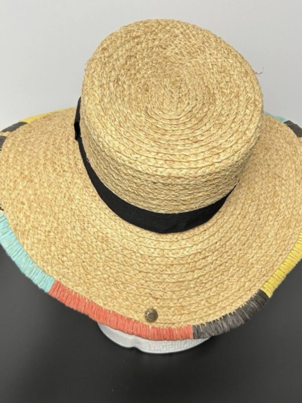 Peter Grimm Women's Beachy Straw Raffia Floppy Sun Hat Wide Brim Packable O/S - Picture 5 of 12